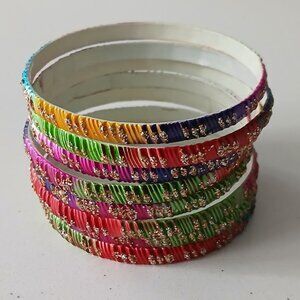 Lovely Colorful Indian Bangles (8) size women's small